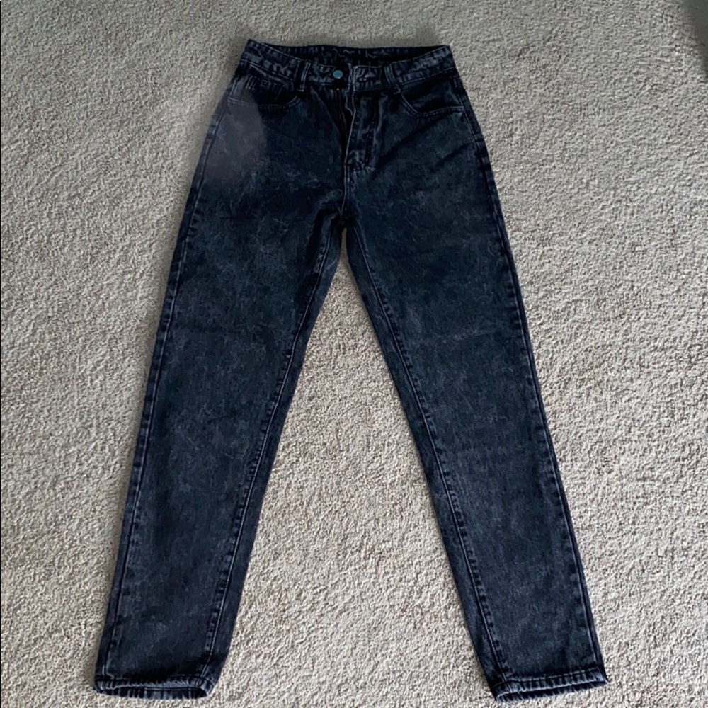 Black Wash Straight Leg Pocket Jeans (Women’s)